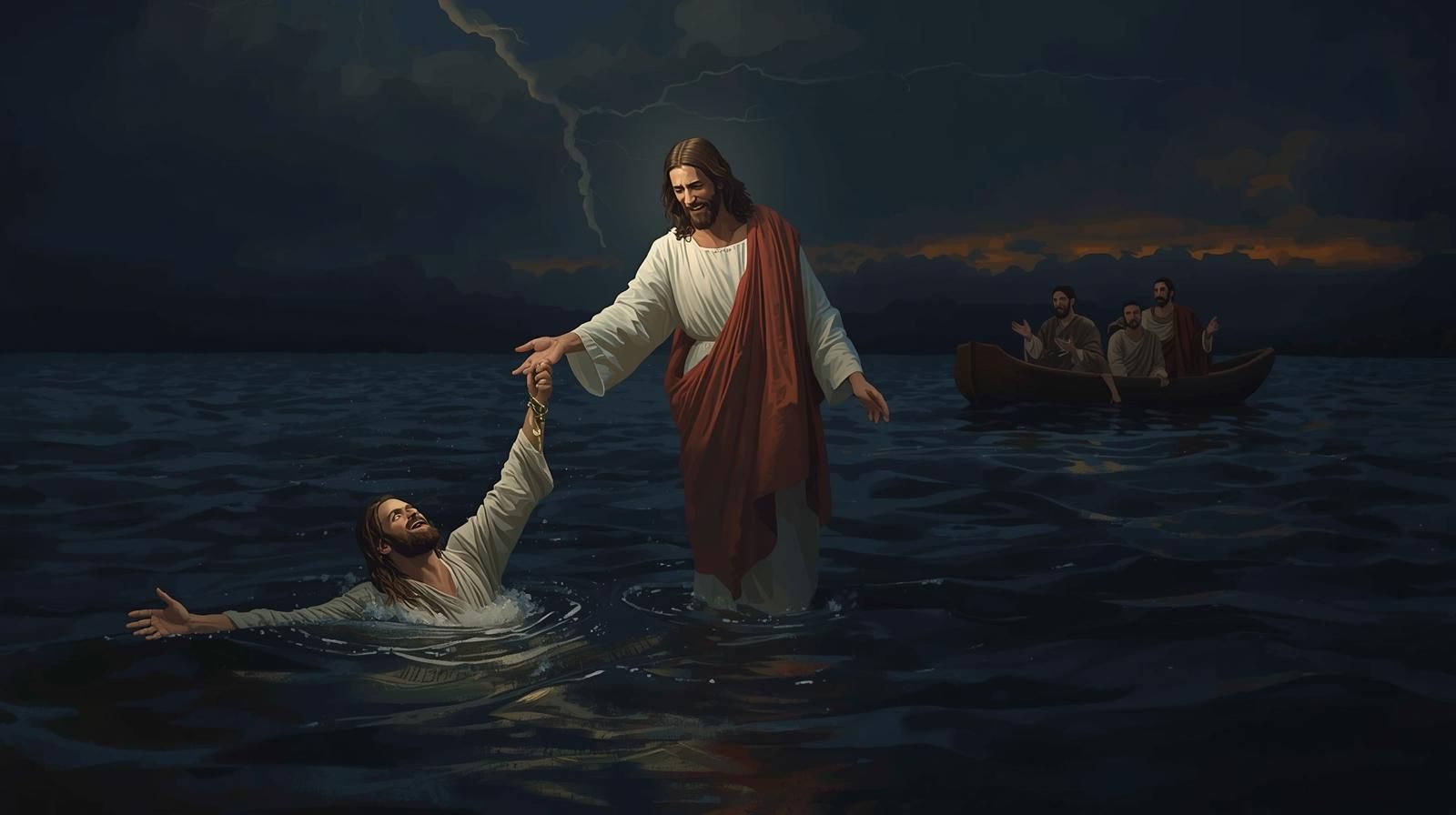 Yesus Menyelamatkan Petrus yang Hampir Tenggelam dan Mengajarkan Bahwa Iman Harus Lebih Kuat dari Ketakutan